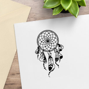 Tribal Dreamcatcher Boho Rubber Stamp