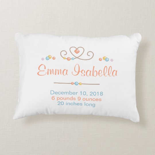 Tribal Dreamcatcher New Baby Name Birth Keepsake Accent Pillow