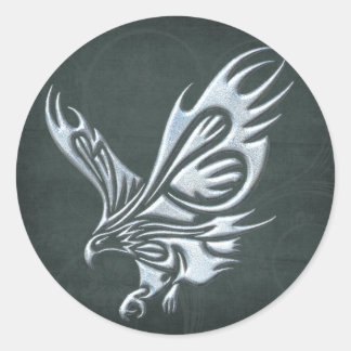 Tribal Eagle Classic Round Sticker