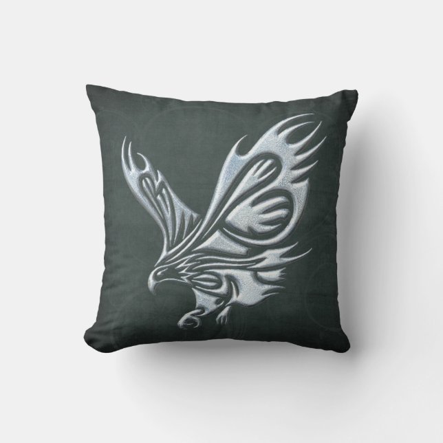 Tribal Eagle Throw Pillow (Front)