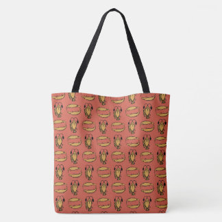 Tribal Egyptian Fish and Crocodiles on Rusty Red Tote Bag