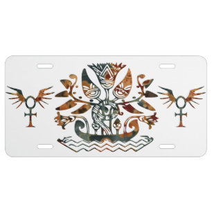 Tribal Egyptian Folk Art License Plate