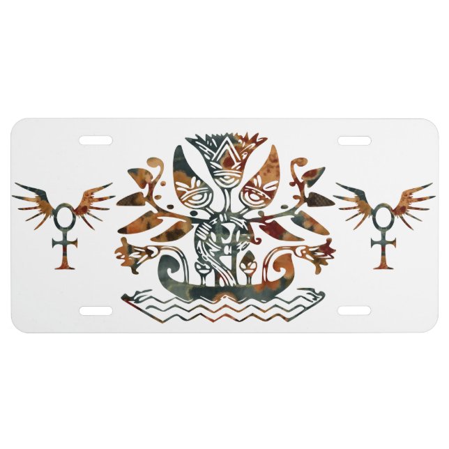 Tribal Egyptian Folk Art License Plate (Front)