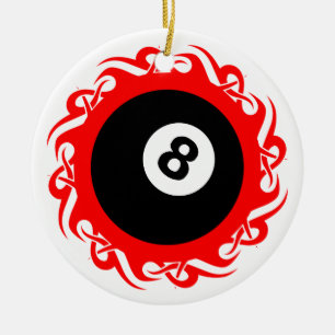 tribal eightball ceramic ornament