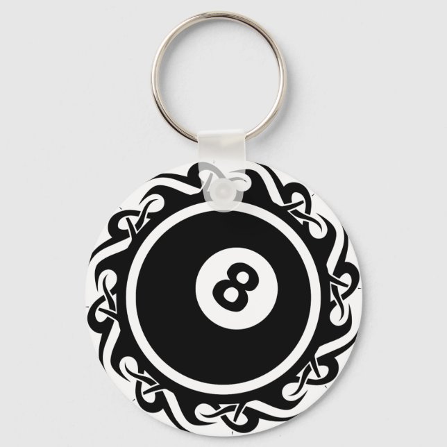 tribal eightball keychain (Front)