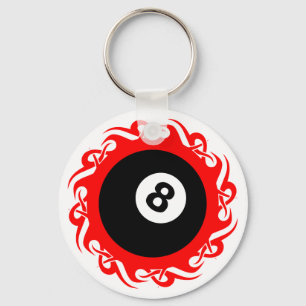tribal eightball keychain