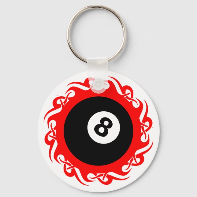 tribal eightball keychain (Front)