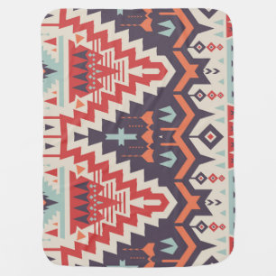 Tribal Elegance: Geometric Ethnic Print Baby Blanket