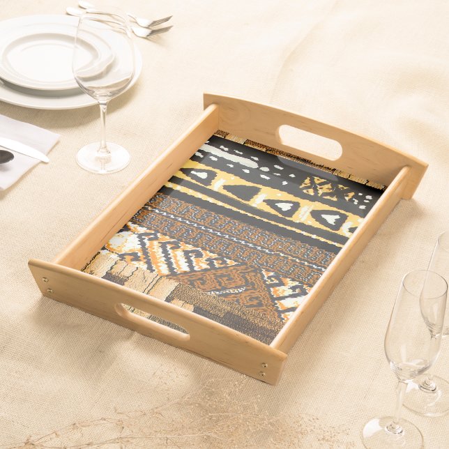 Tribal Elegance: Woven Symbolism Serving Tray (Creator Uploaded)
