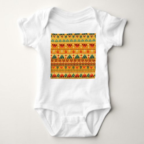 Tribal elements versatile seamless pattern baby bodysuit