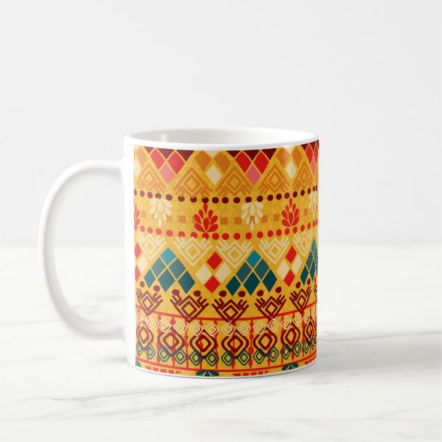 Tribal elements, versatile seamless pattern. coffee mug (Left)