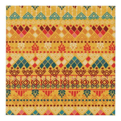 Tribal elements versatile seamless pattern faux canvas print