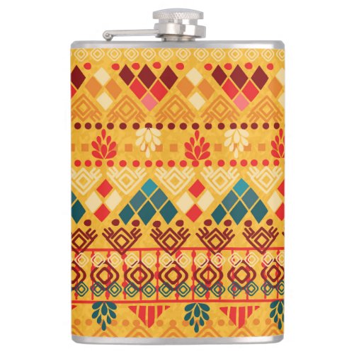 Tribal elements versatile seamless pattern flask