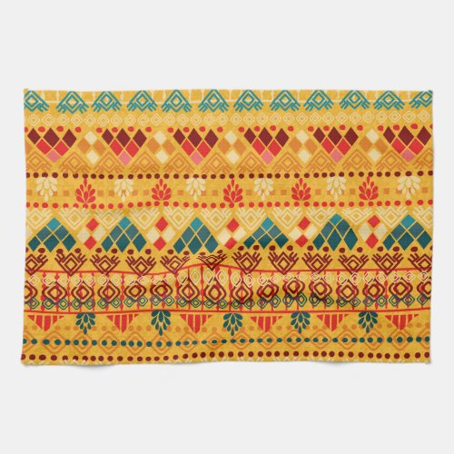 Tribal elements versatile seamless pattern kitchen towel