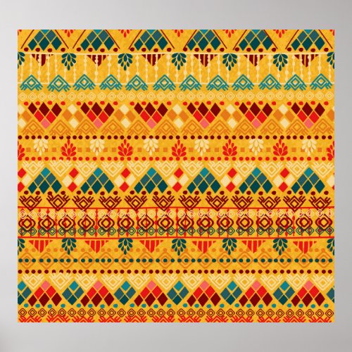 Tribal elements versatile seamless pattern poster