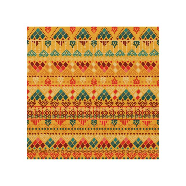 Tribal elements, versatile seamless pattern. wood wall art (Front)