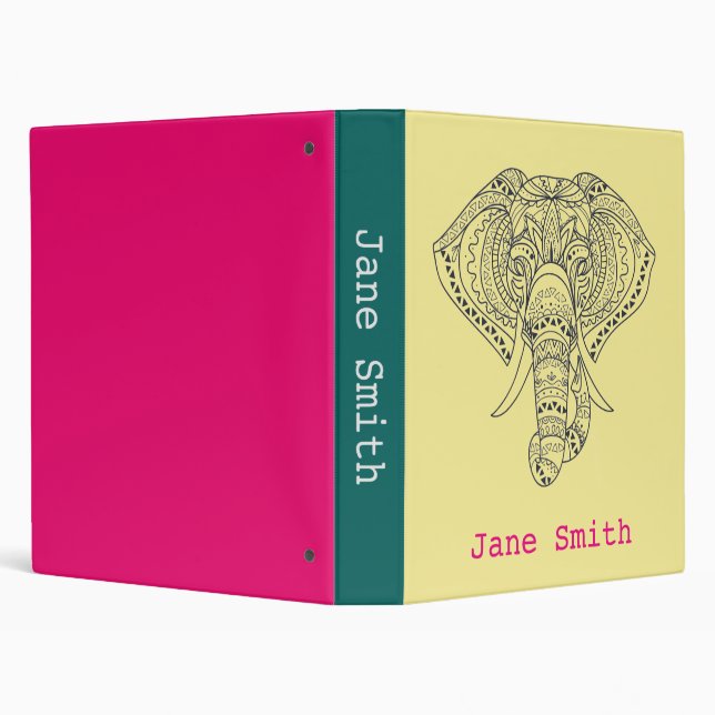 Tribal elephant African animal art 3 Ring Binder (Background)