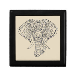Tribal elephant African animal art Gift Box