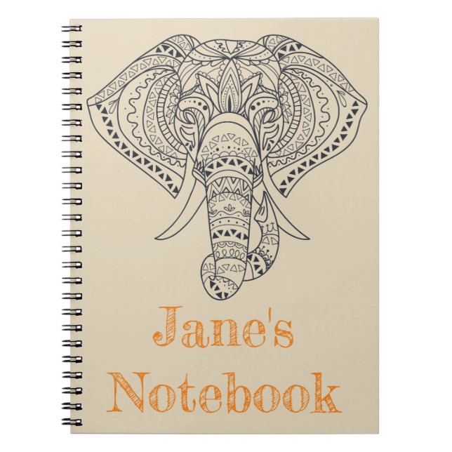 Tribal elephant African animal art Notebook (Front)