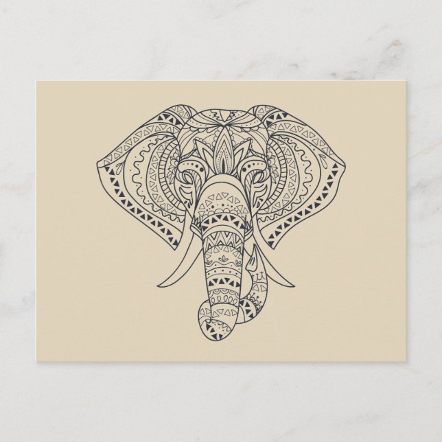Tribal elephant African animal art Postcard (Front)