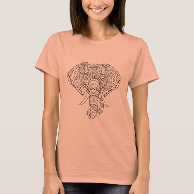 Tribal elephant African animal art T-Shirt (Front)