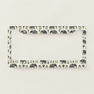 Tribal Elephant Boho Pattern (1) License Plate Frame