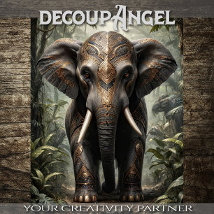 Tribal Elephant - Decoupage - Tissue Paper