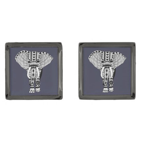 Tribal Elephant Ethnic Cufflinks