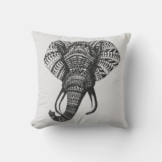 Tribal Elephant Pillow (Front)
