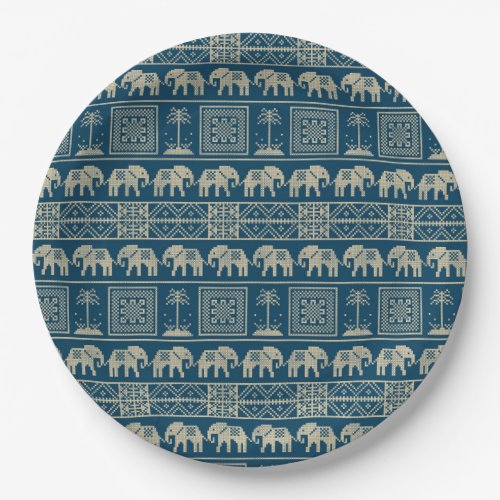 Tribal Elephant  Trees Paper Plates