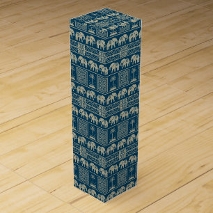 Tribal Elephant & Trees Wine Box