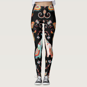 Tribal Elephant: Watercolor Paisley Pattern. Leggings