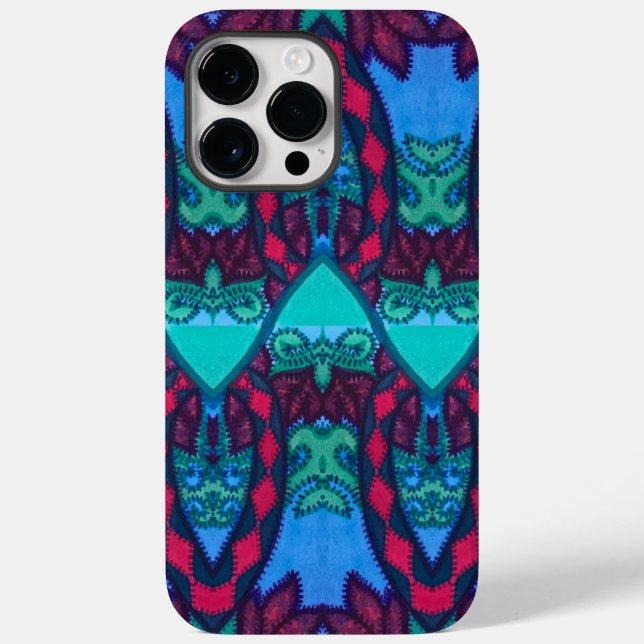 Tribal Embroidery Look Owl and Cat Case-Mate iPhone Case (Back)