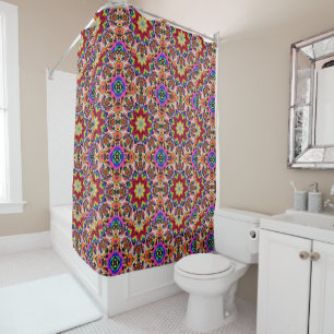 Tribal Energy Geometric Papers Shower Curtain