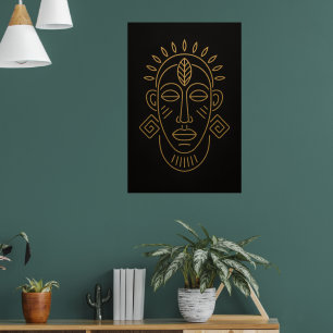 Tribal Essence African Face Motif Art Print