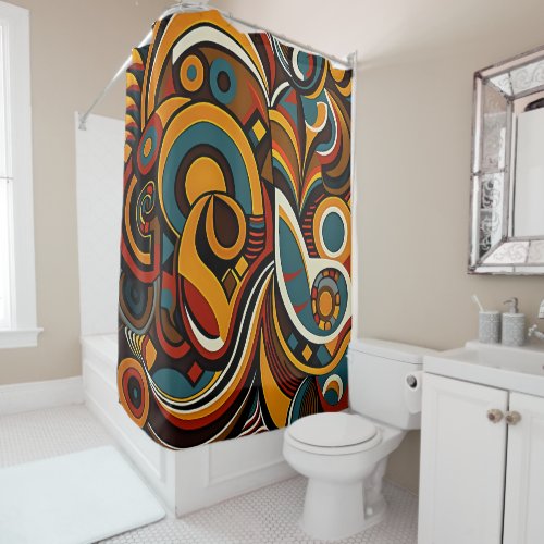 Tribal Ethnic African Abstract Pattern  Shower Curtain