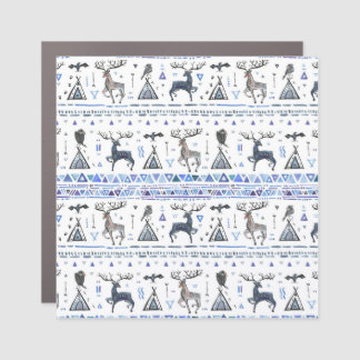 Tribal ethnic, animals dream catcher, seamless. car magnet