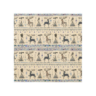 Tribal ethnic, animals dream catcher, seamless. wood wall art