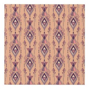 Tribal Ethnic: Aztec Mexican Seamless Vintage Faux Canvas Print