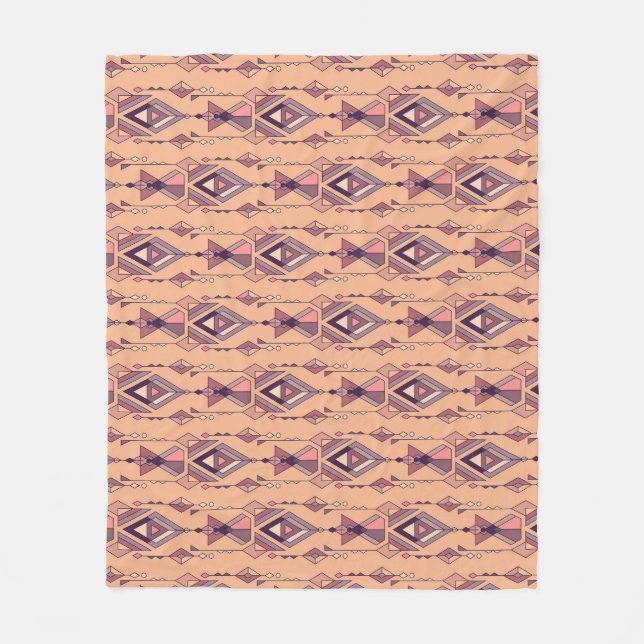Tribal Ethnic: Aztec Mexican Seamless Vintage Fleece Blanket (Front)