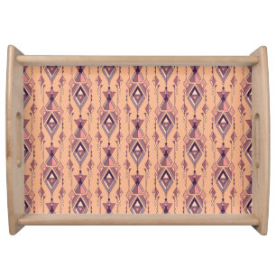 Tribal Ethnic: Aztec Mexican Seamless Vintage Serving Tray