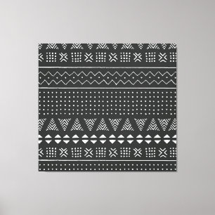 Tribal ethnic: black white pattern. canvas print