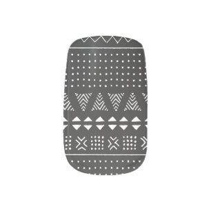 Tribal ethnic: black white pattern. minx nail art