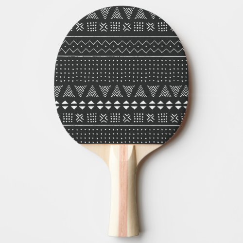 Tribal ethnic black white pattern ping pong paddle