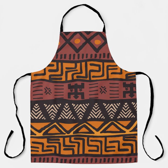 Tribal ethnic colorful bohemian pattern with geome apron (Front)