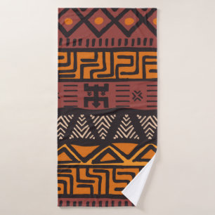 Tribal ethnic colorful bohemian pattern with geome bath towel