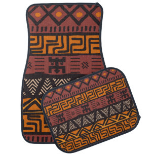 Tribal ethnic colorful bohemian pattern with geome car floor mat