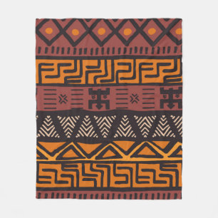 Tribal ethnic colorful bohemian pattern with geome fleece blanket