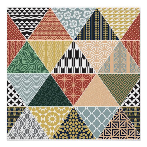 Tribal Ethnic Colorful Patchwork Pattern Poster