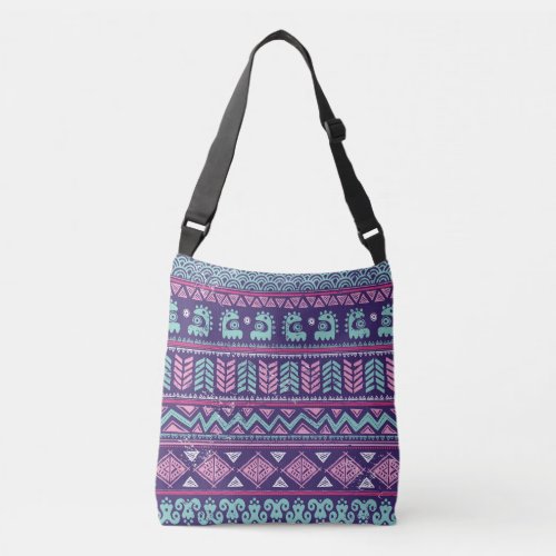 Tribal Ethnic Colorful Seamless Pattern Crossbody Bag